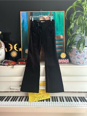 Banana Republic Sloan Black Velvet Flare Pants Size 4 Y2K Office Siren